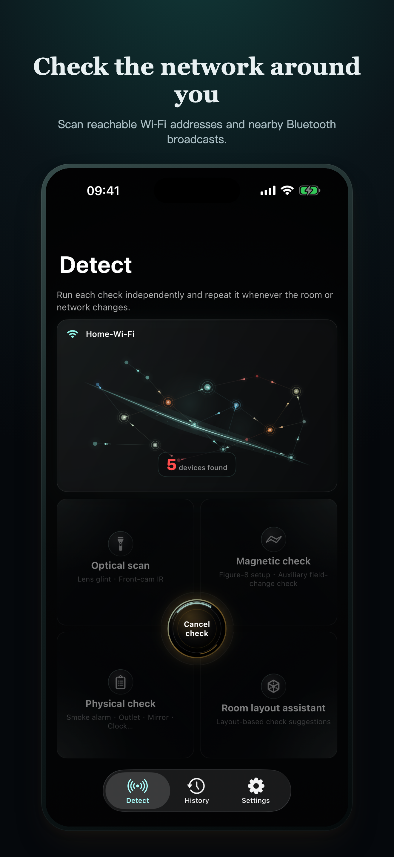 CamClue running a local Wi-Fi and Bluetooth scan